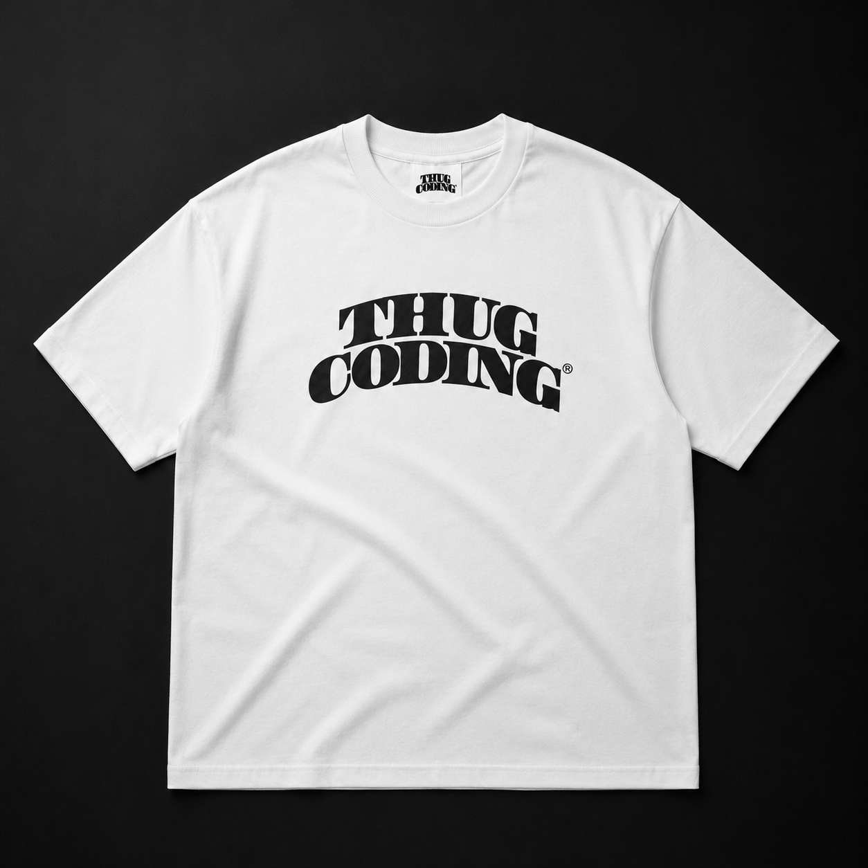 THUG CODING® Men's Heavyweight T-Shirt (6.5oz) White