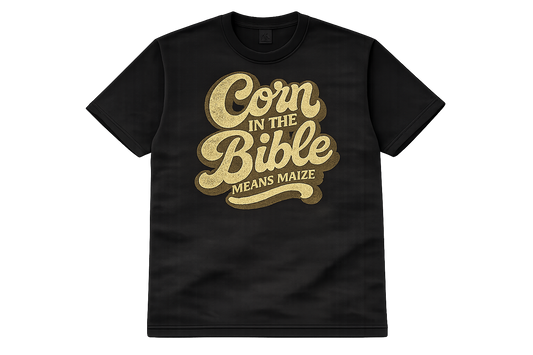 Corn In The Bible™ Means Maize Tee - Black