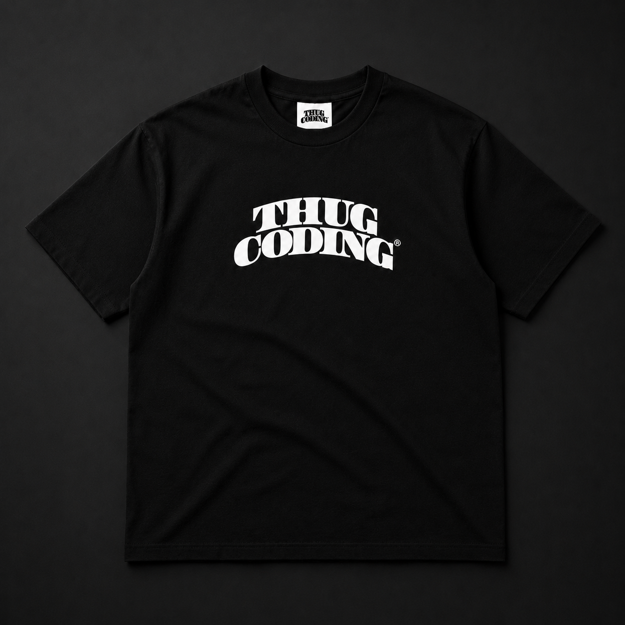 THUG CODING® Men's Heavyweight T-Shirt (6.5oz) Black