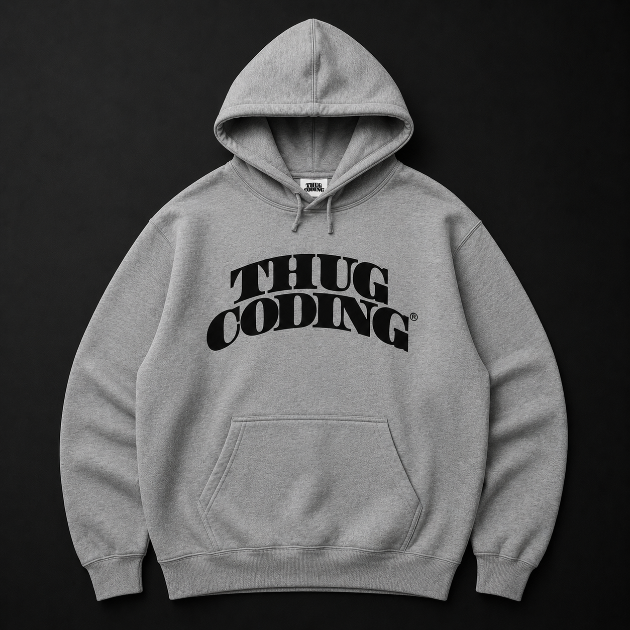 THUG CODING® Men's Heavyweight HOODIE (13oz) Grey